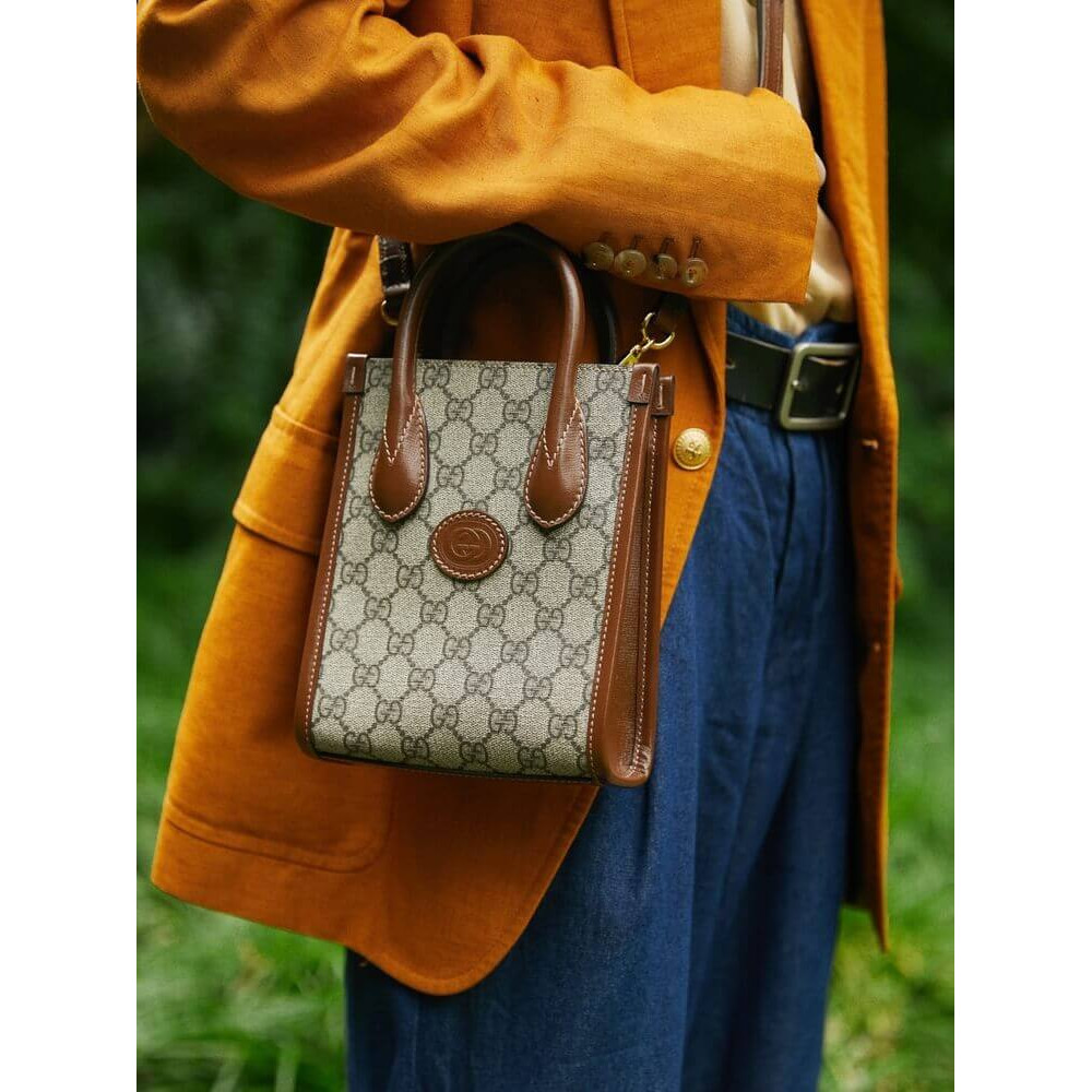 Gucci Mini Tote Bag with Interlocking G in GG Supreme