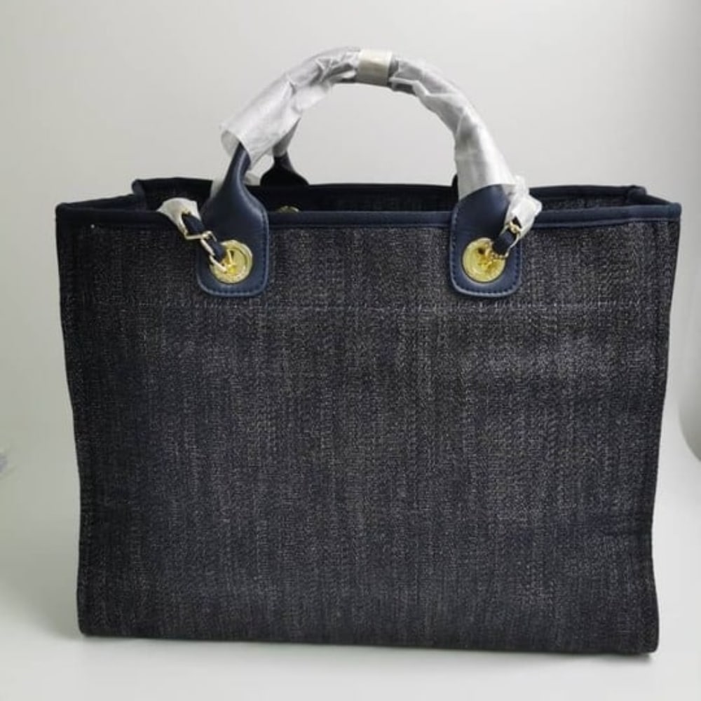 Chanel Medium Deauville Canvas Tote Blue 38Cm