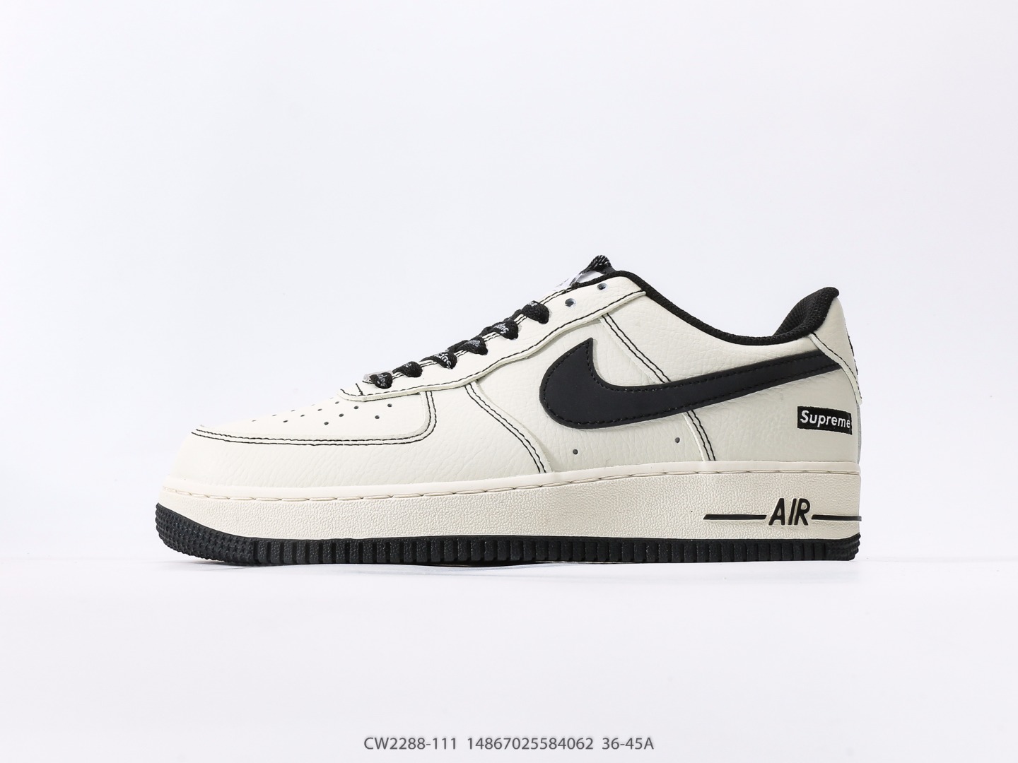 Nike Air Force 1 Low Supreme Cream Black