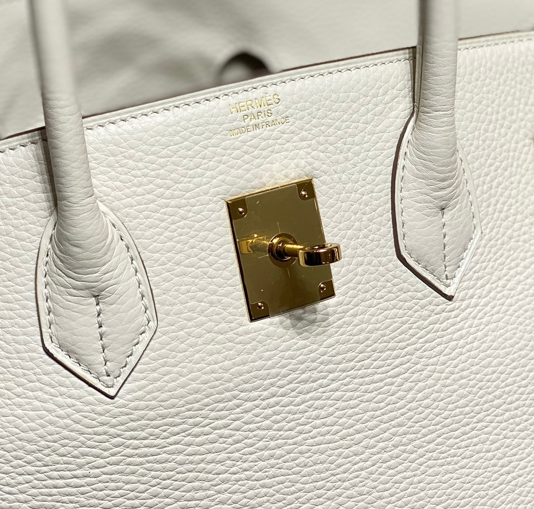 Hermes Birkin 35Cm White Togo Leather Gold Hardware