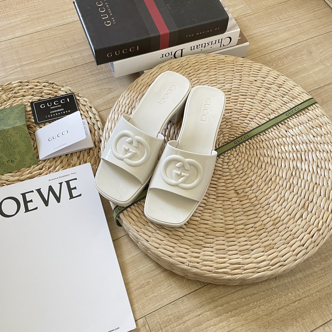 Gucci Women Slide Sandal White