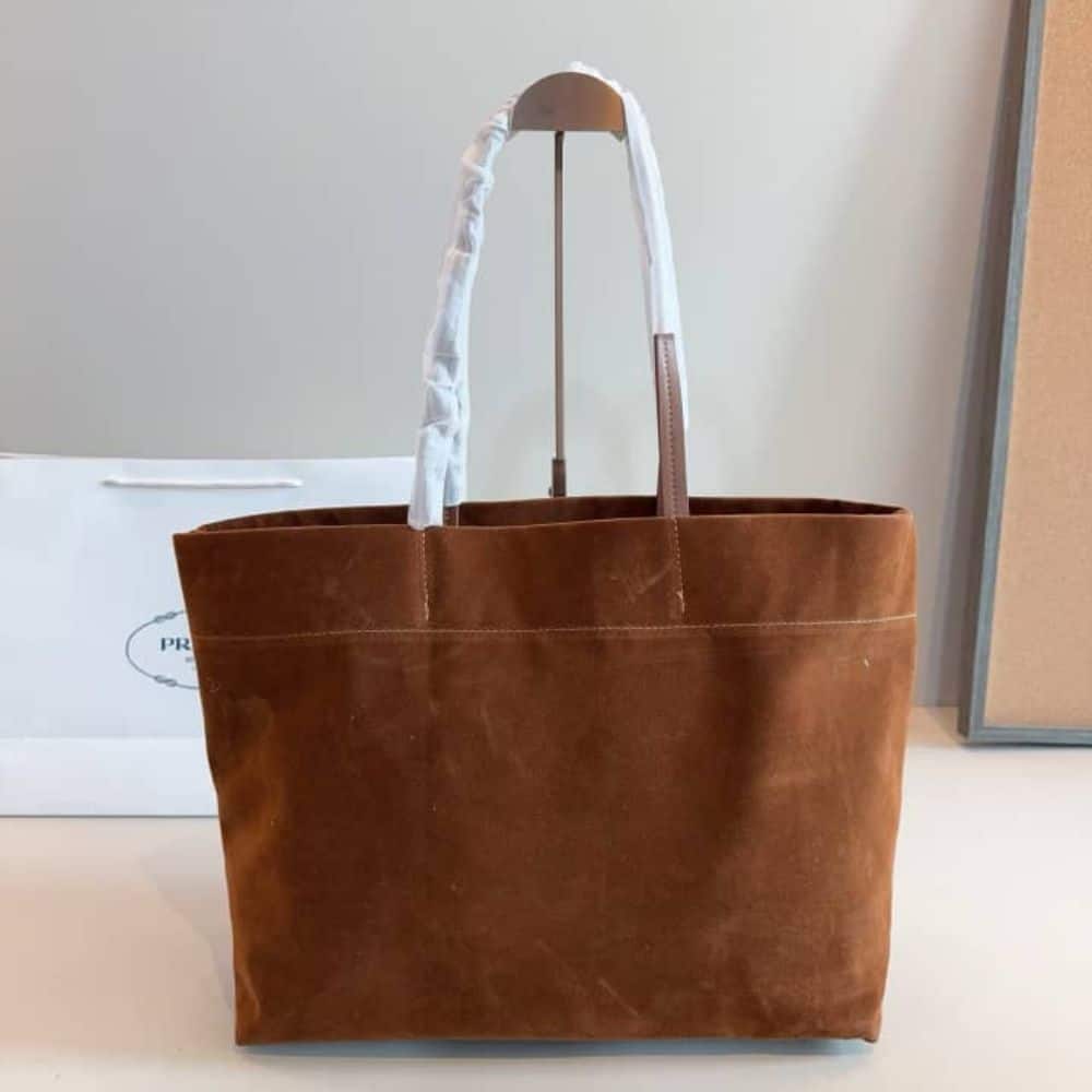 Prada Suede Tote Bag Cocoa Brown 37Cm