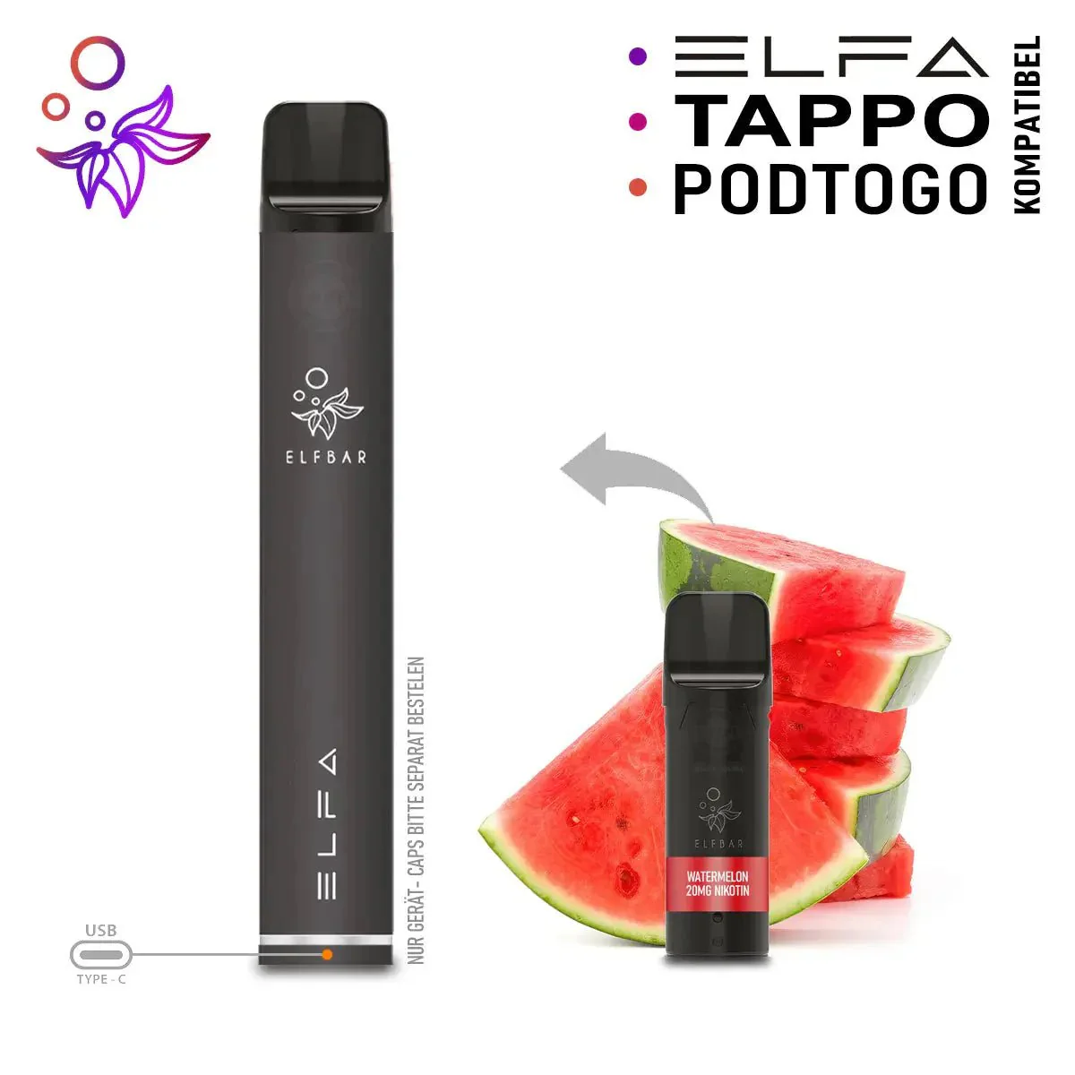 Elfbar ELFA Akku Basis 500 mAh (USB-C)