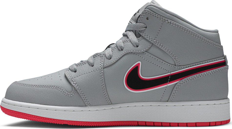 Air Jordan 1 Mid GS Wolf Grey Pink 555112-060