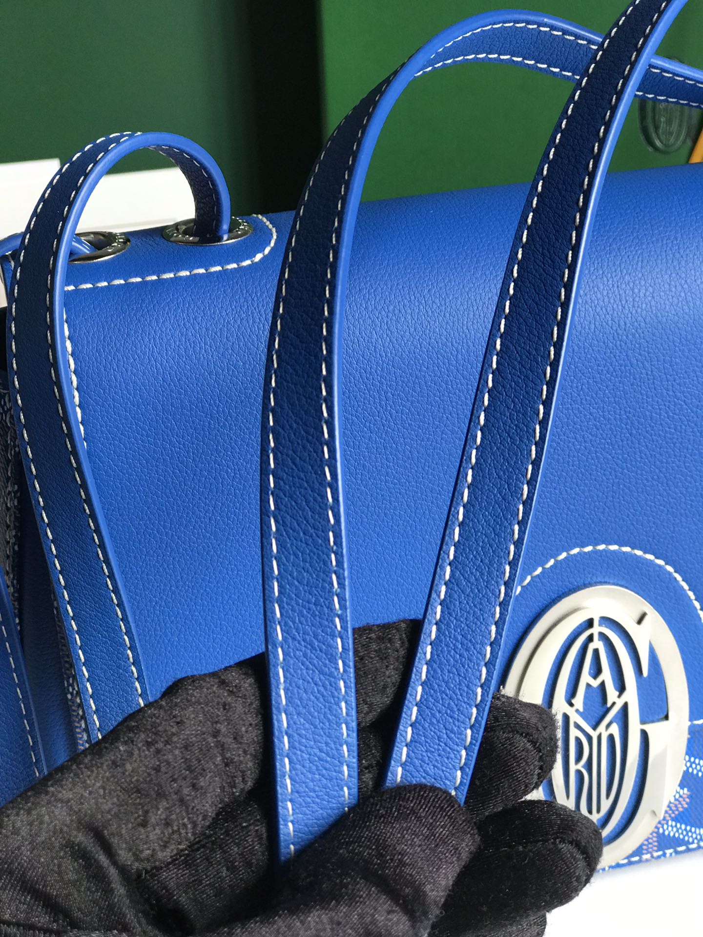 Goyard 233 Bag 25 Cm Sapphire Blue Calfskin And Goyardine Canvas 25cm