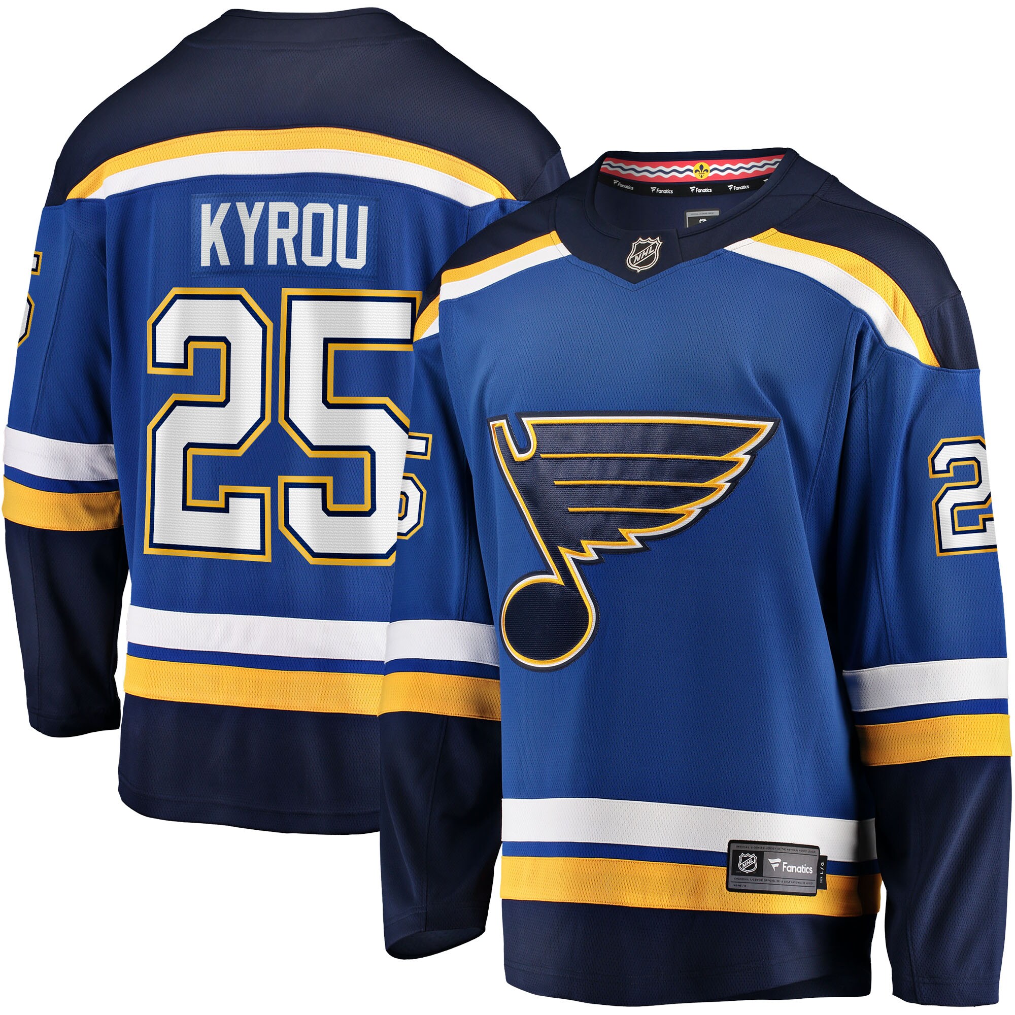 Jordan Kyrou St. Louis Blues Fanatics Home Team Breakaway Player Jersey – Blue