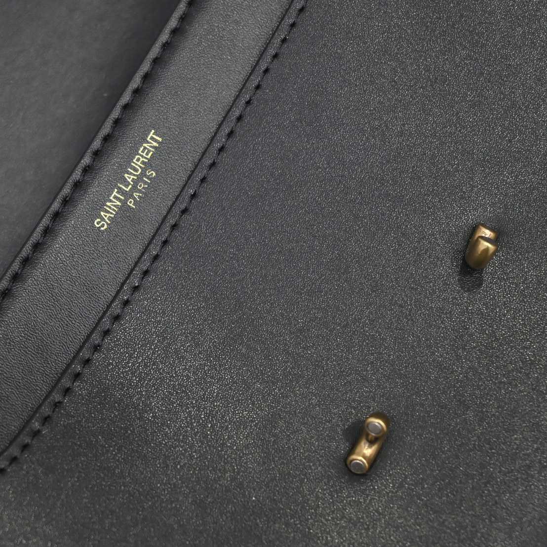 Saint Laurent Le Maillon Satchel In Smooth Leather Black