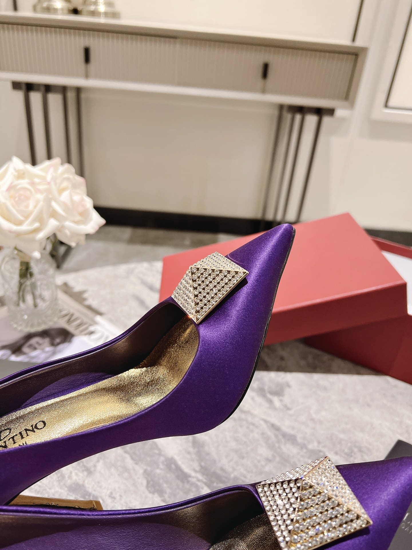Valentino Garavani One Stud Pump With Crystals Purple 2W2S0Fh8Ulm 73E