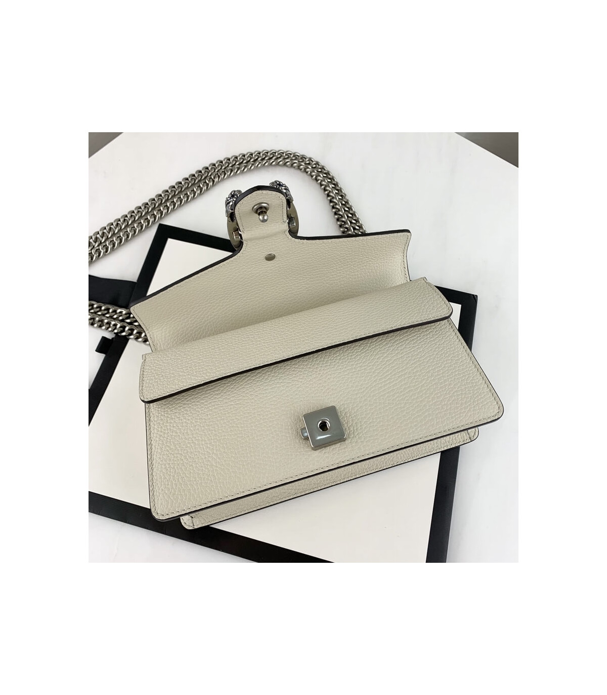 Gucci Dionysus Small Shoulder Bag in White Leather