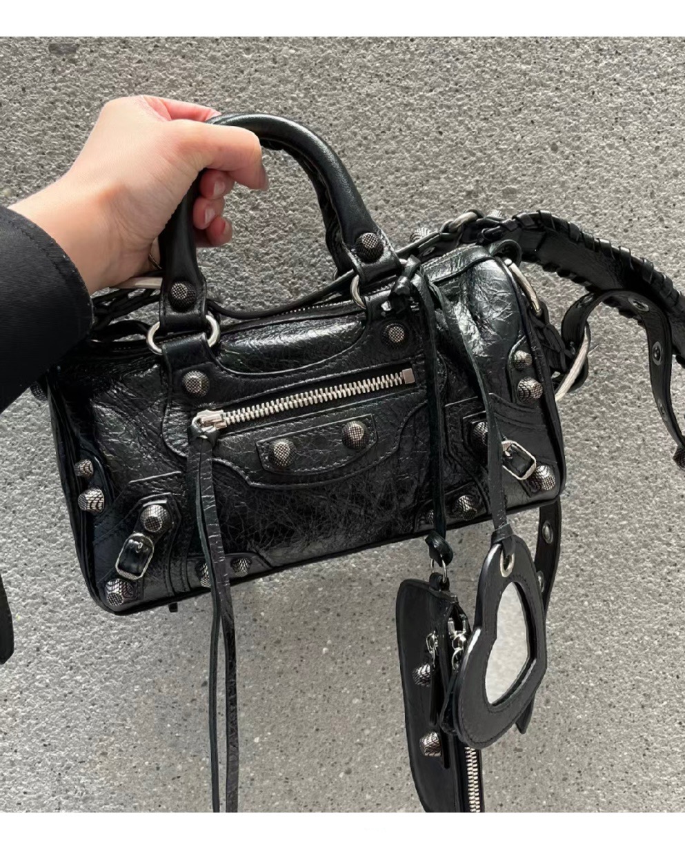 Balenciaga Duffle Cagole Boston Motorcycle Bag