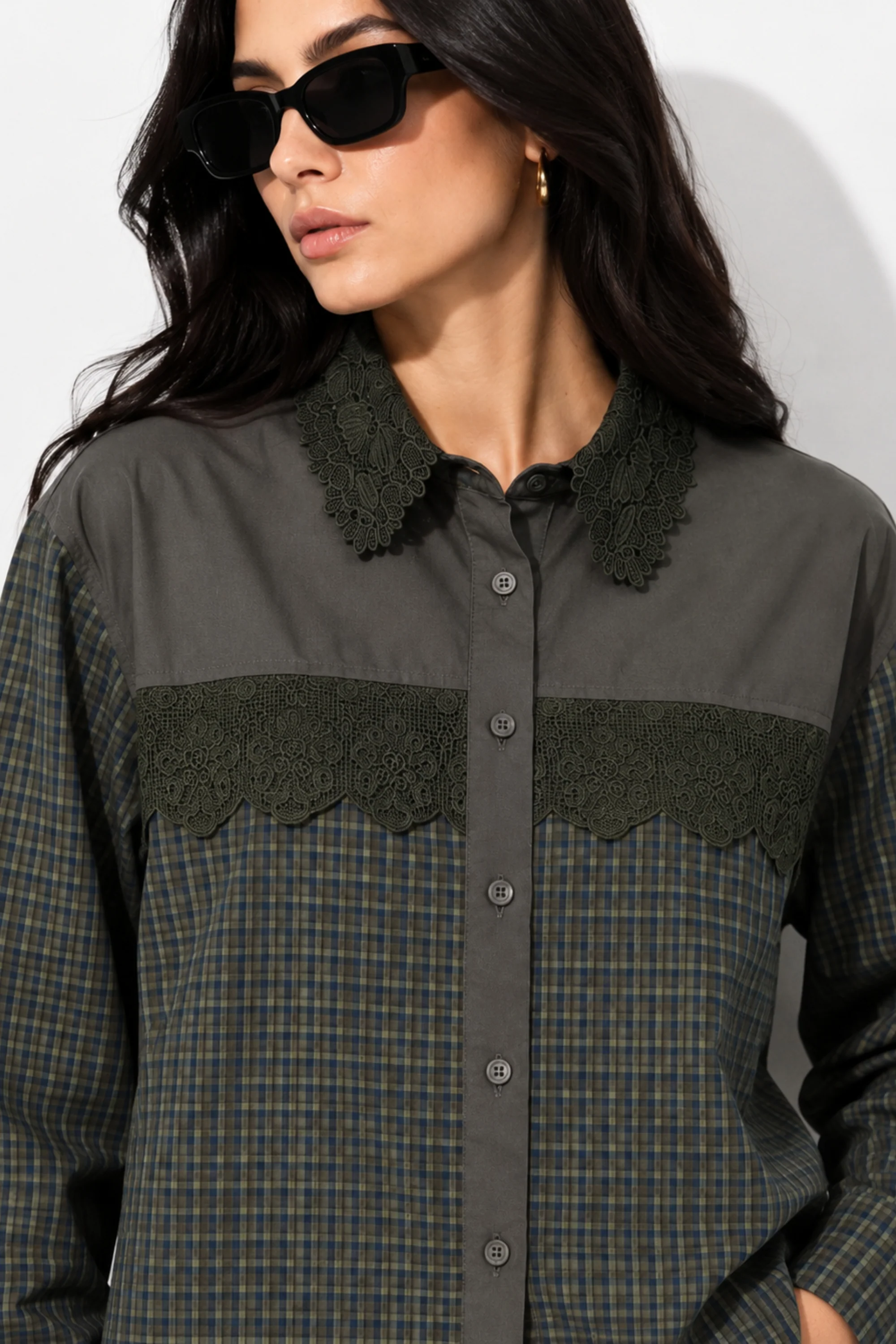 Olive Noir Lace Shirt
