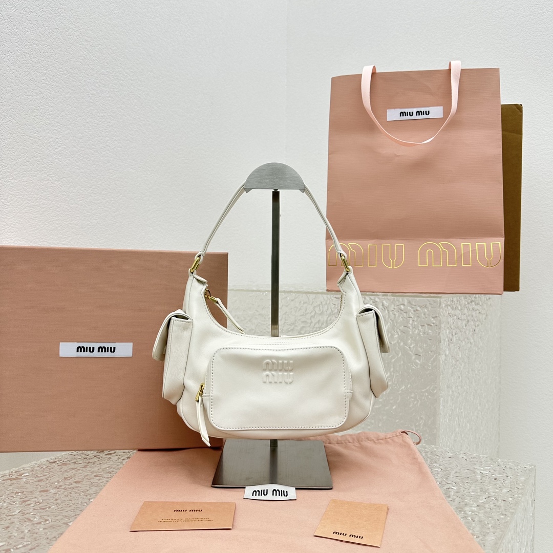 Miu Miu Nappa Multi Pocket Bag White