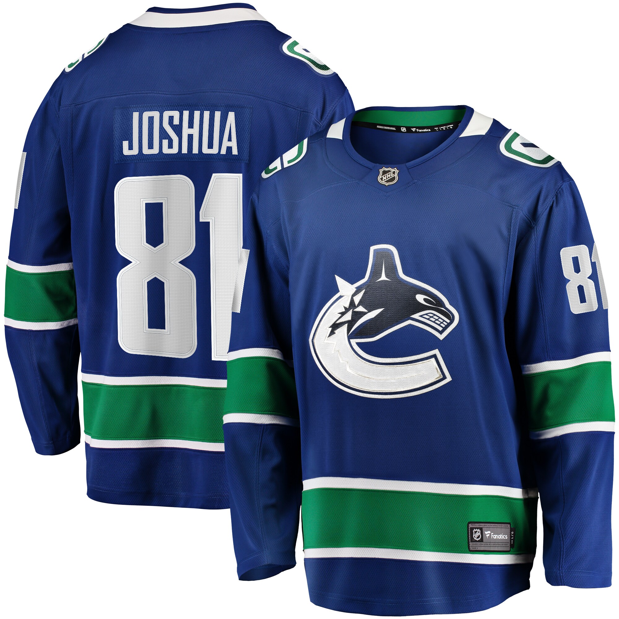 Dakota Joshua Vancouver Canucks Fanatics Home Premier Breakaway Player Jersey – Blue