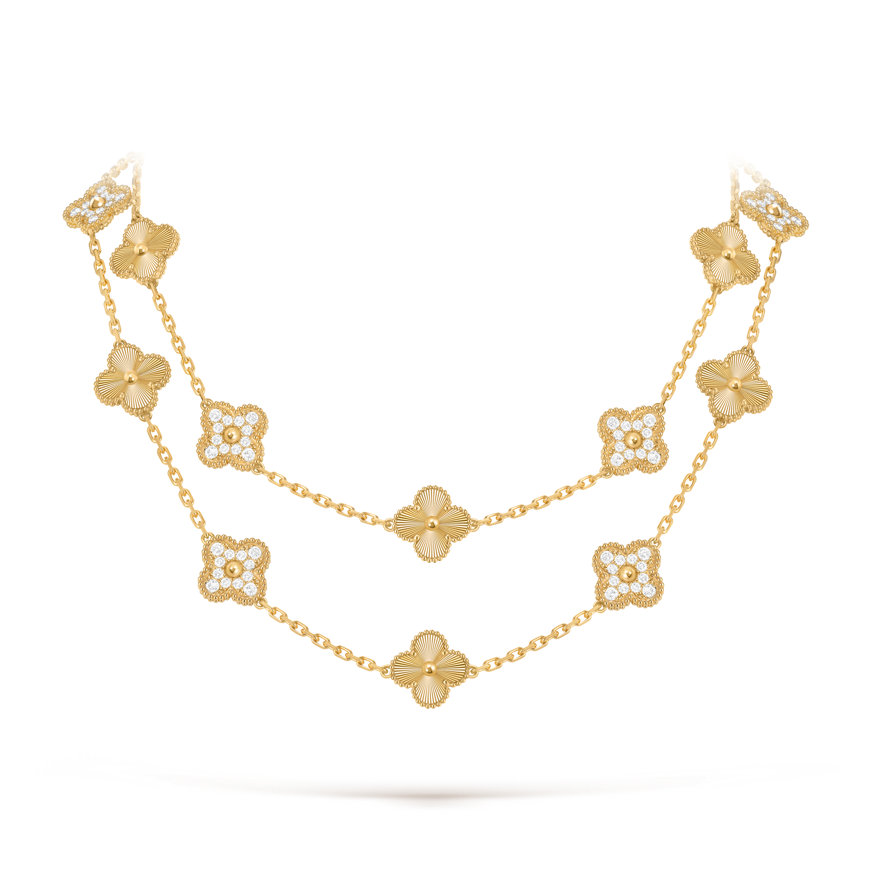 Van Cleef & Arpels VCARP4KM00 Vintage Alhambra long necklace 18K yellow gold Diamond