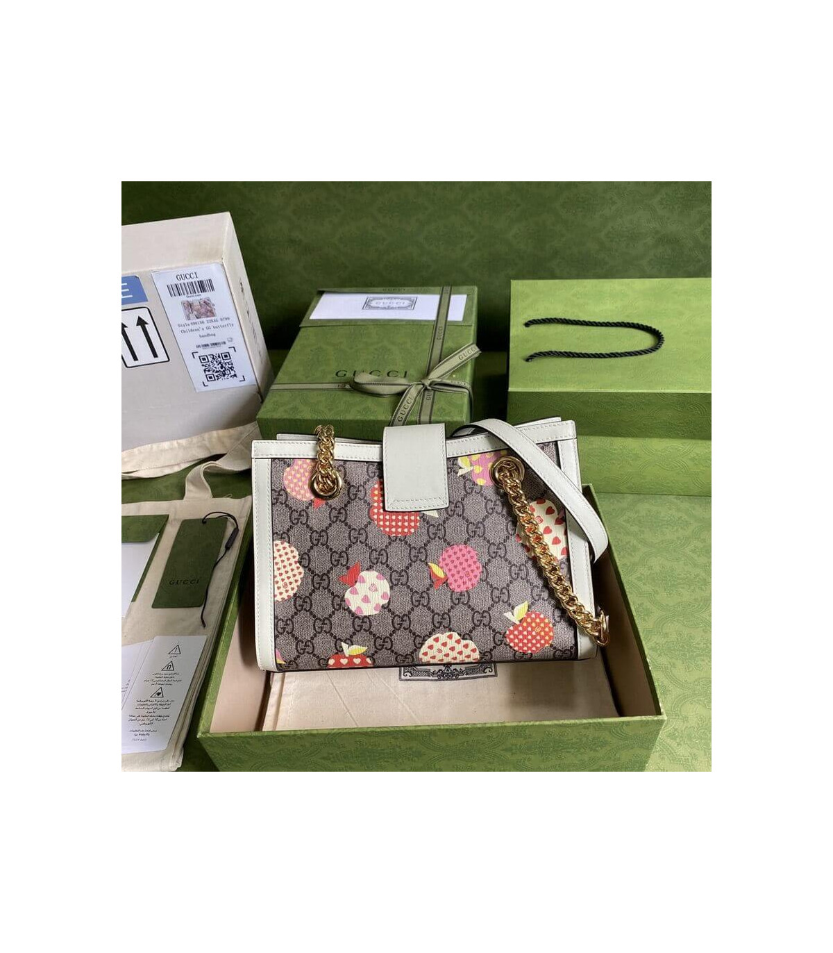 Gucci Padlock GG Heart Apple Pattern Small Shoulder Bag