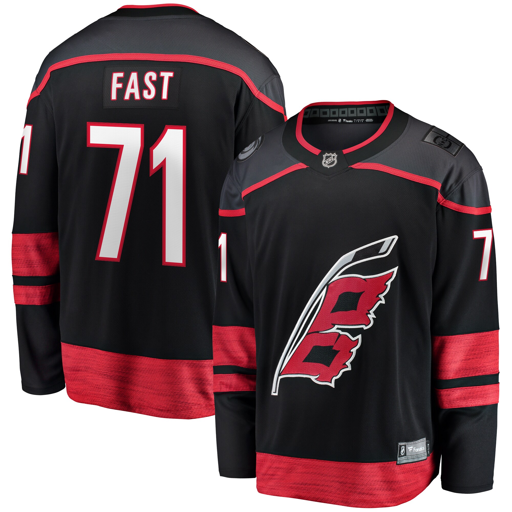Jesper Fast Carolina Hurricanes Fanatics Home Breakaway Jersey – Black