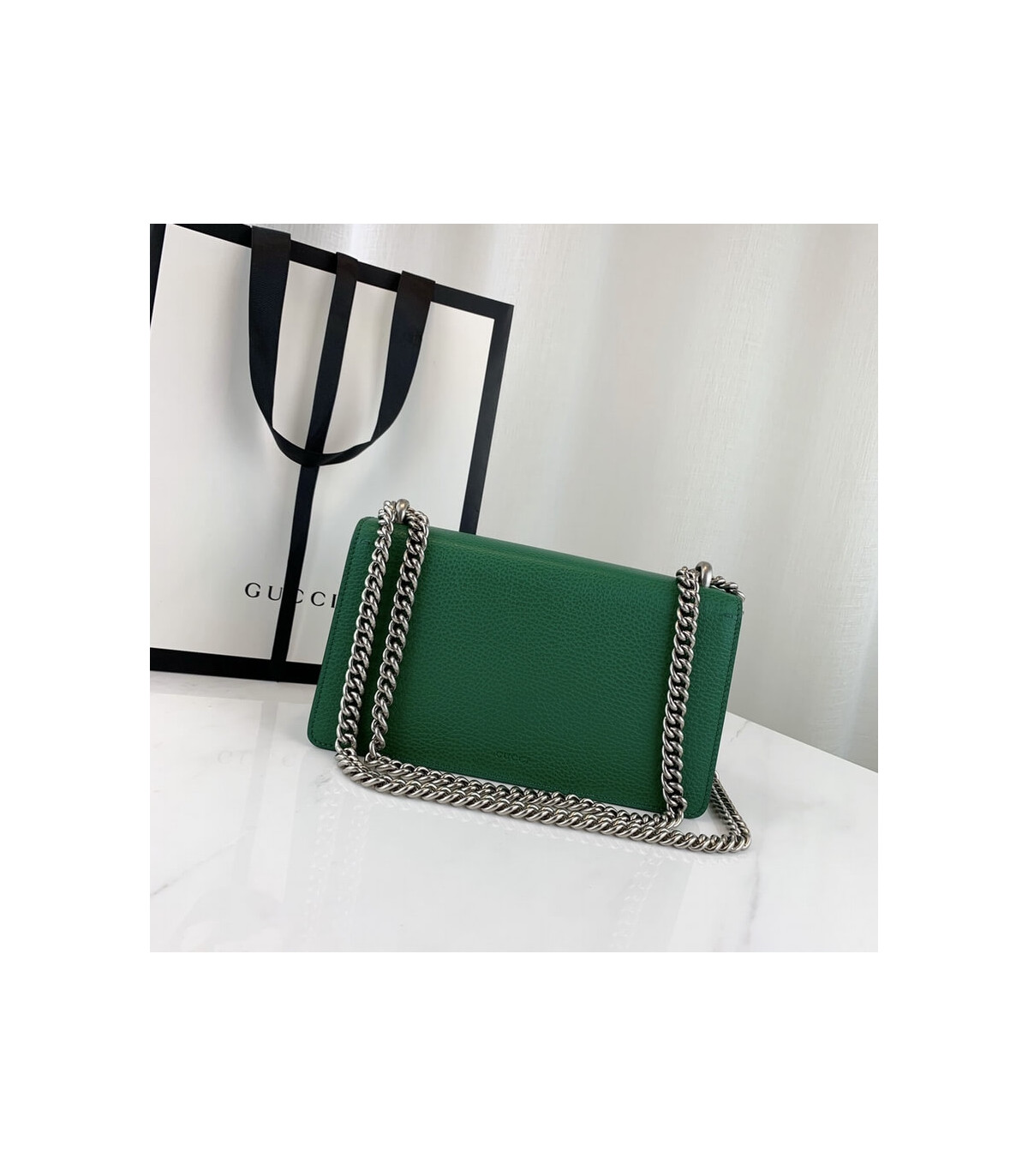 Gucci Dionysus Small Shoulder Bag in Green Leather 25cm