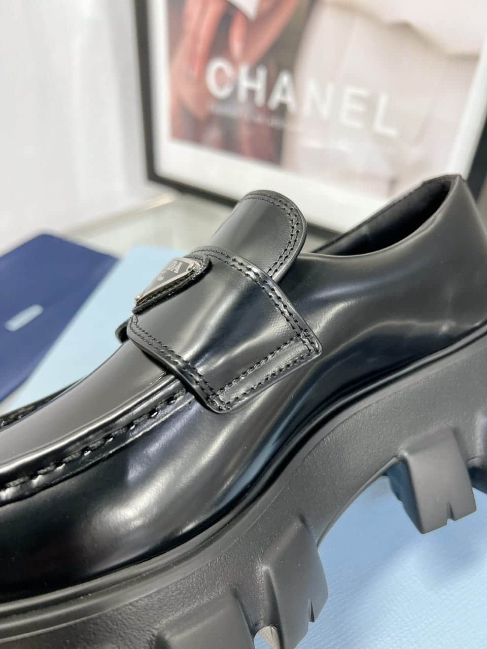 Prada Brushed Leather Monolith Loafers 1D649Mb4Lf0002Fb055