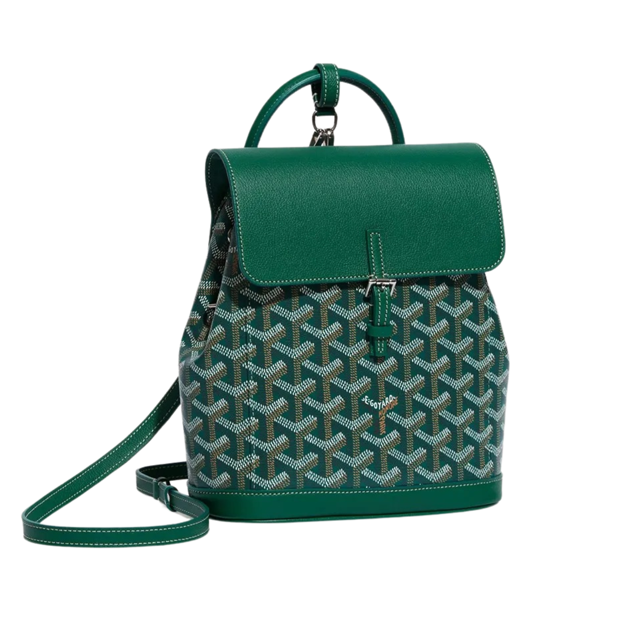 Goyard Alpin Mini Backpack 21 Cm Green Lambskin And Goyardine Canvas