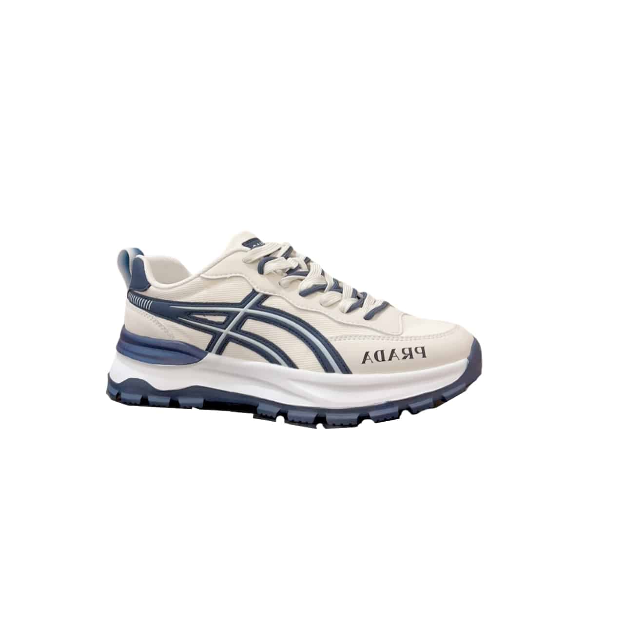 Prada Sport Sneakers Curved Line Blue And Beige