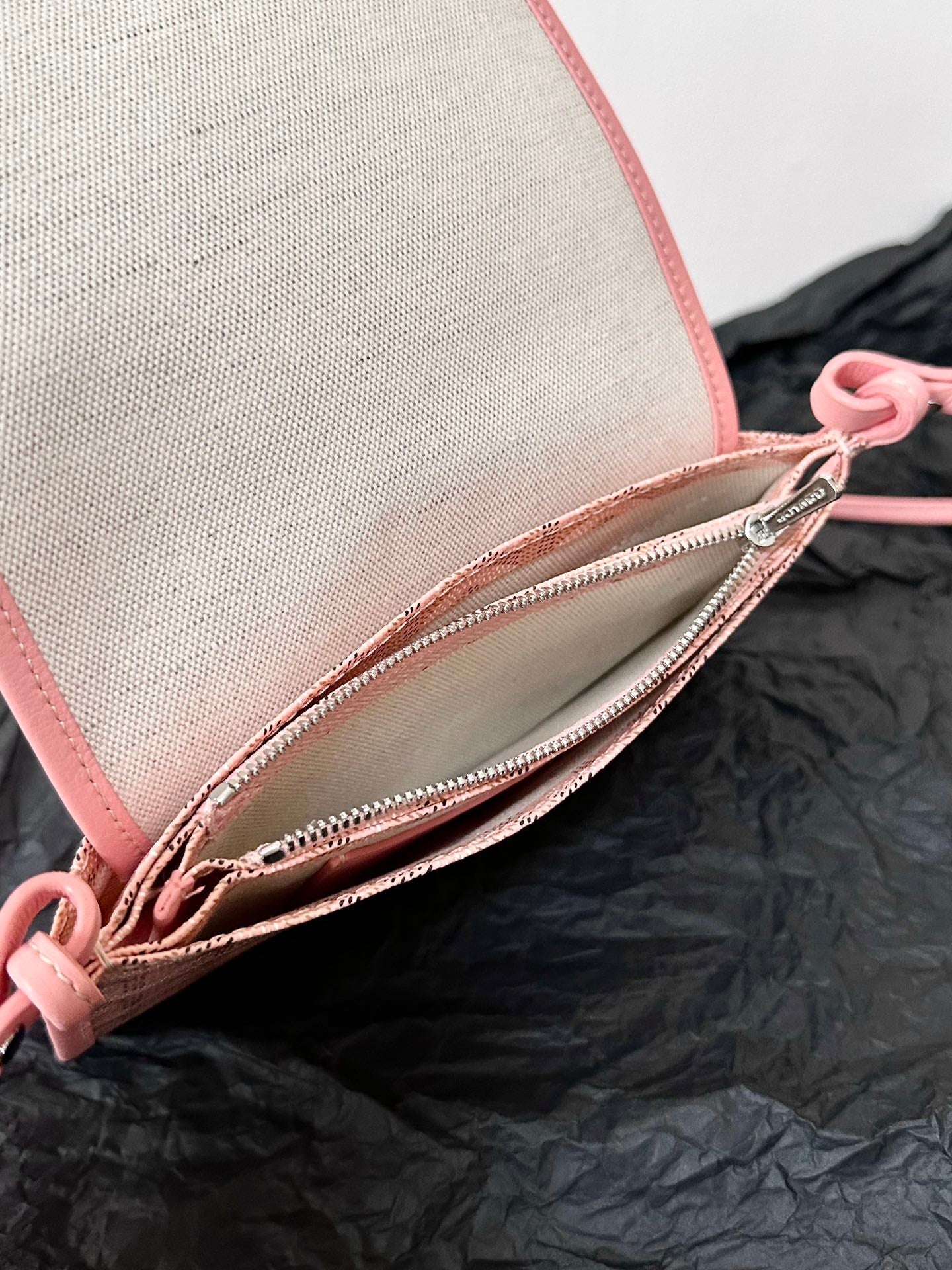 Goyard Plumet Pocket Wallet 20cm Pink Goyardine Canvas And Lambskin Trim