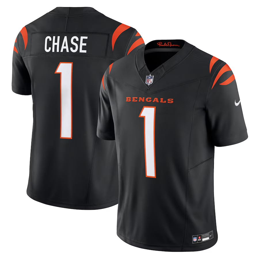 Cincinnati Bengals 1# Ja'Marr Chase black Vapor F.U.S.E. Limited Jersey