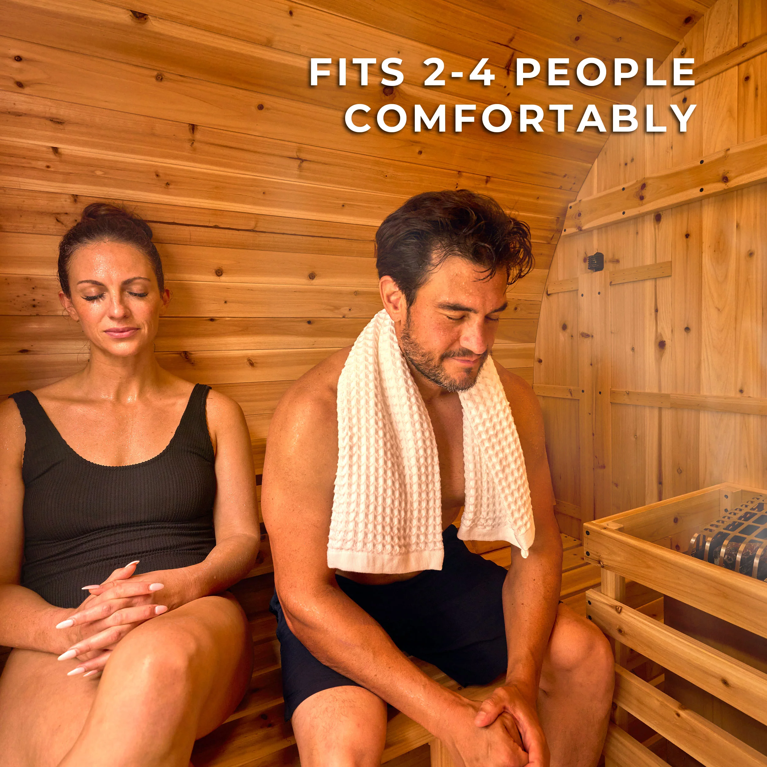 Paxton Outdoor Barrel Sauna with Porch �?2-4 Person