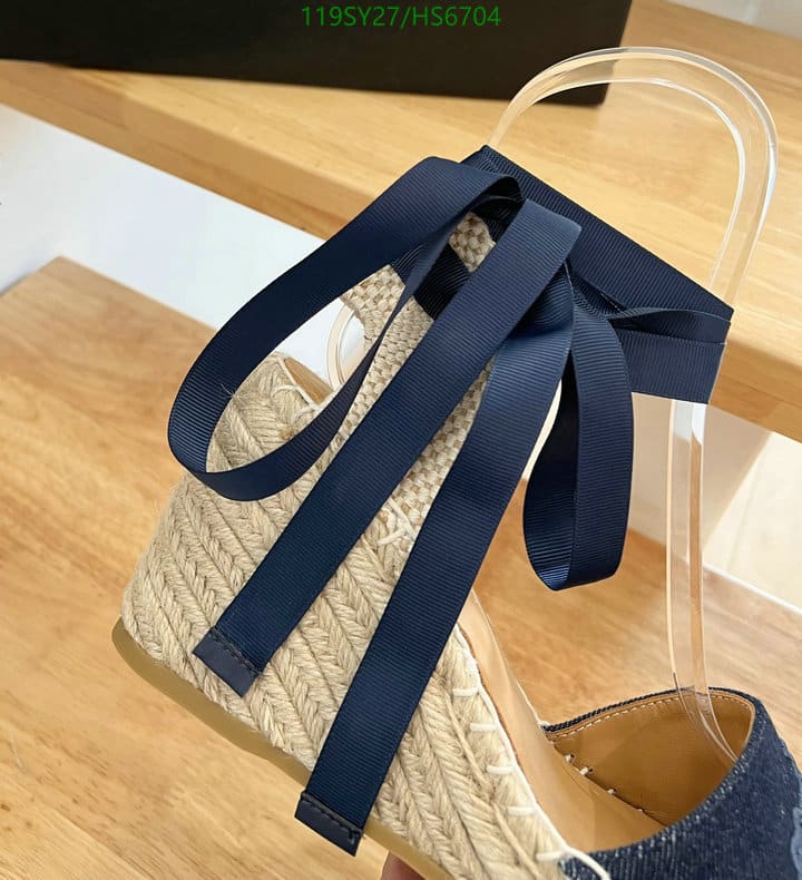 Prada Linen Espadrille Wedge Sandals Blue