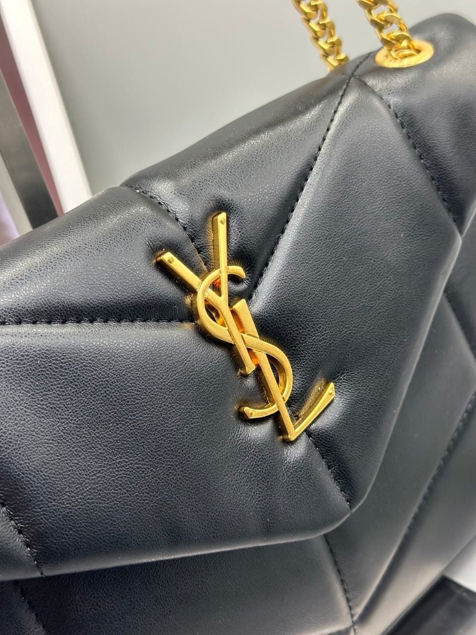 Saint Laurent Loulou Puffer Small Shoulder Bag In Black 28Cm