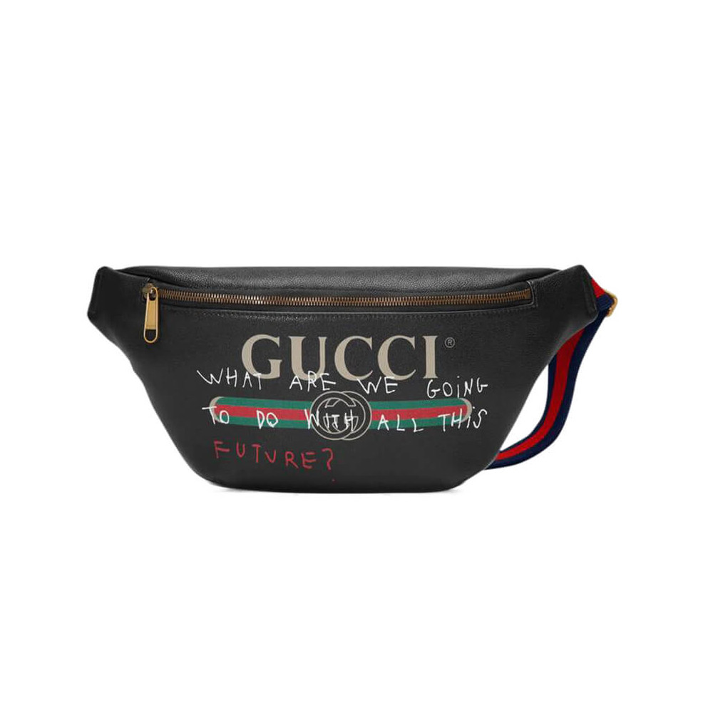 Gucci Leather Coco Capitan Vintage Logo Belt Bag Black