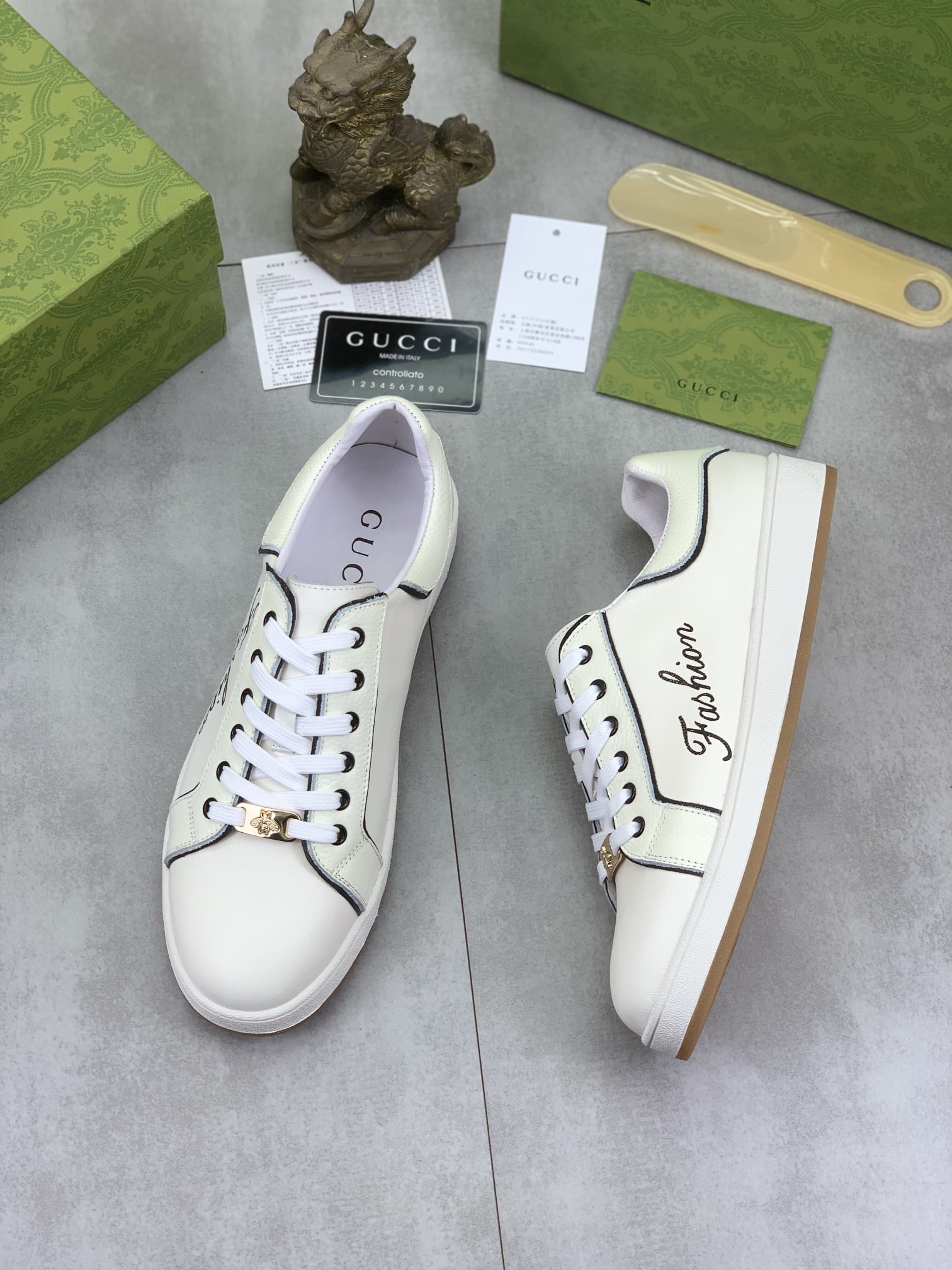 Gucci Classic Fashion Sneaker With Edge White