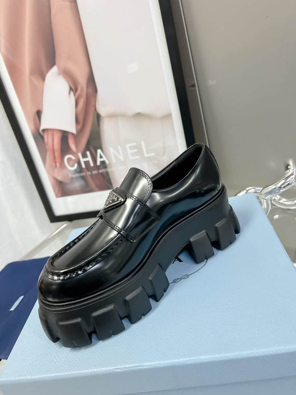 Prada Brushed Leather Monolith Loafers 1D649Mb4Lf0002Fb055