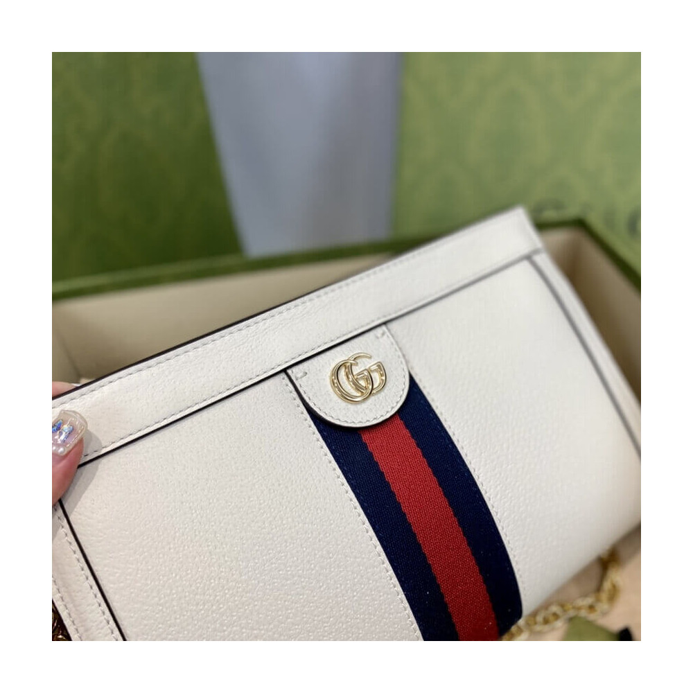 Gucci Ophidia Small Shoulder Bag in White Leather