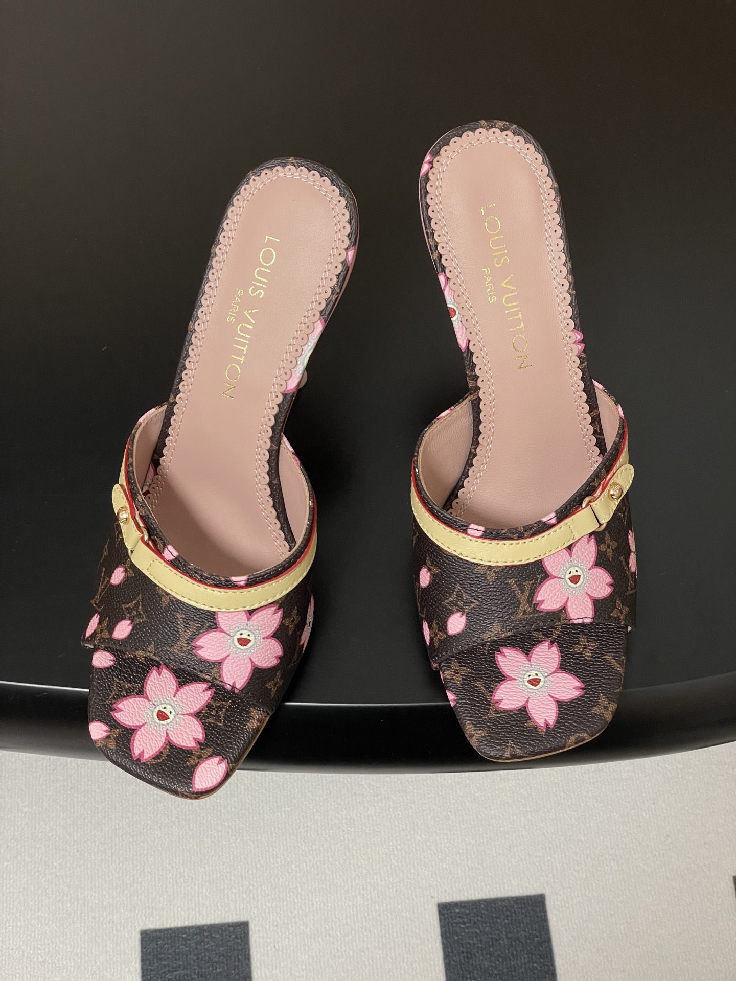 Louis Vuitton x Takashi Murakami Cherry Blossom Mule Brown Monogram Canvas