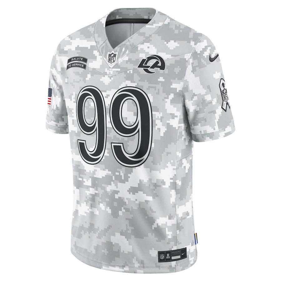 Aaron Donald 99 Los Angeles Rams 2024 Salute to Service Retired Player Limited Men Jersey - Arctic Camo