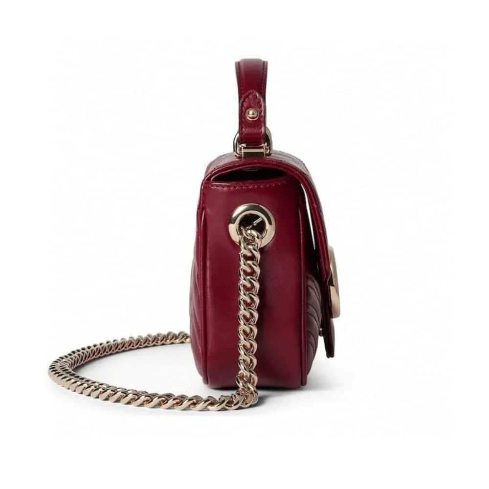 Gucci Gg Marmont Mini Top Handle Bag Red 17Cm ‎811238 Aaeck 6207