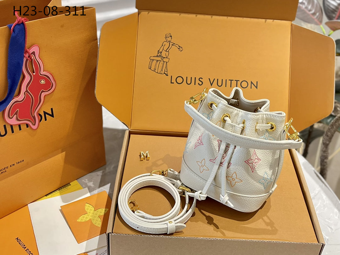Louis Vuitton Nanoe Handbag White 16Cm M23088