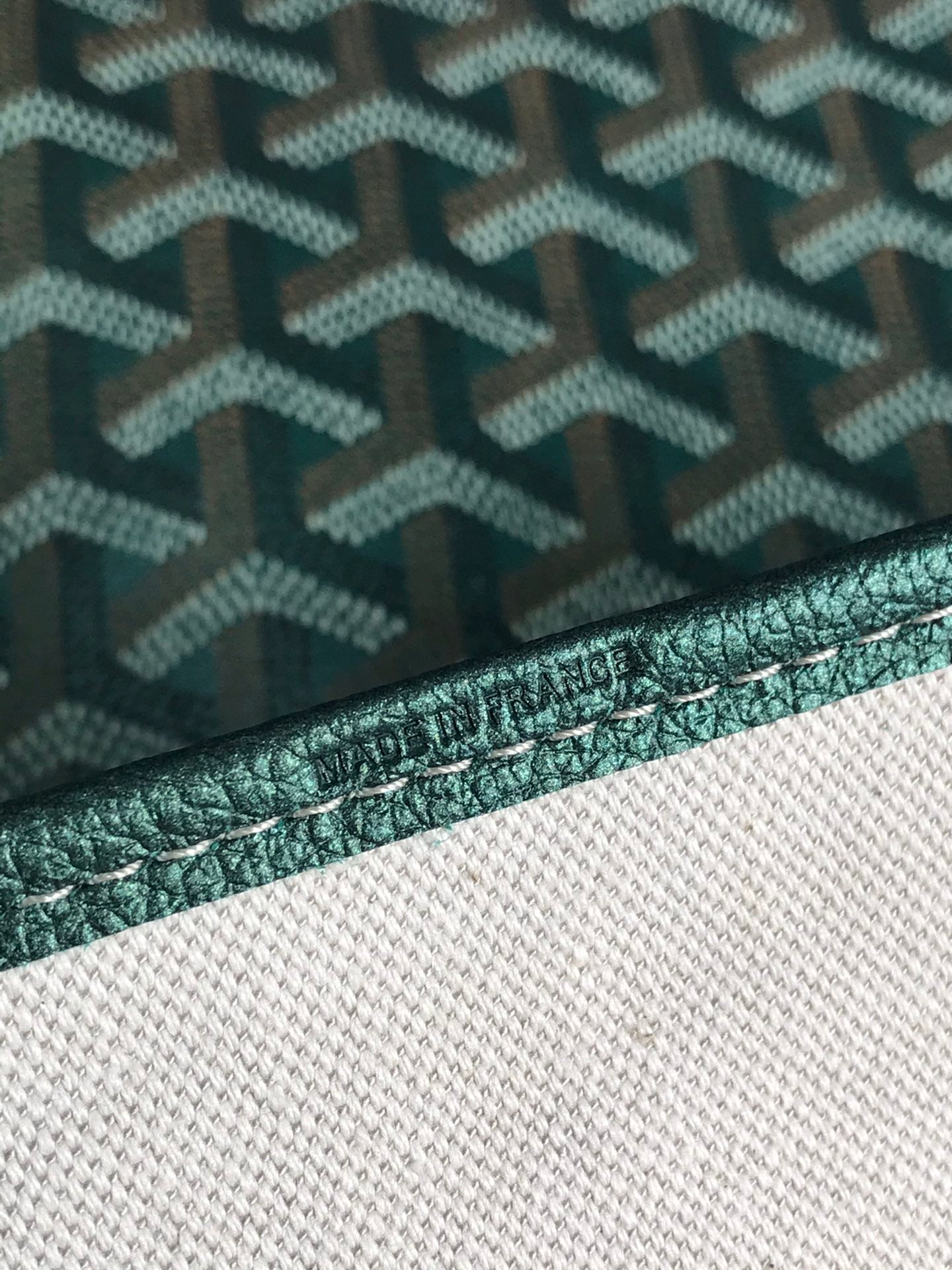 Goyard Saint Louis Gm Bag 40Cm Green Canvas Chevroches Calfskin
