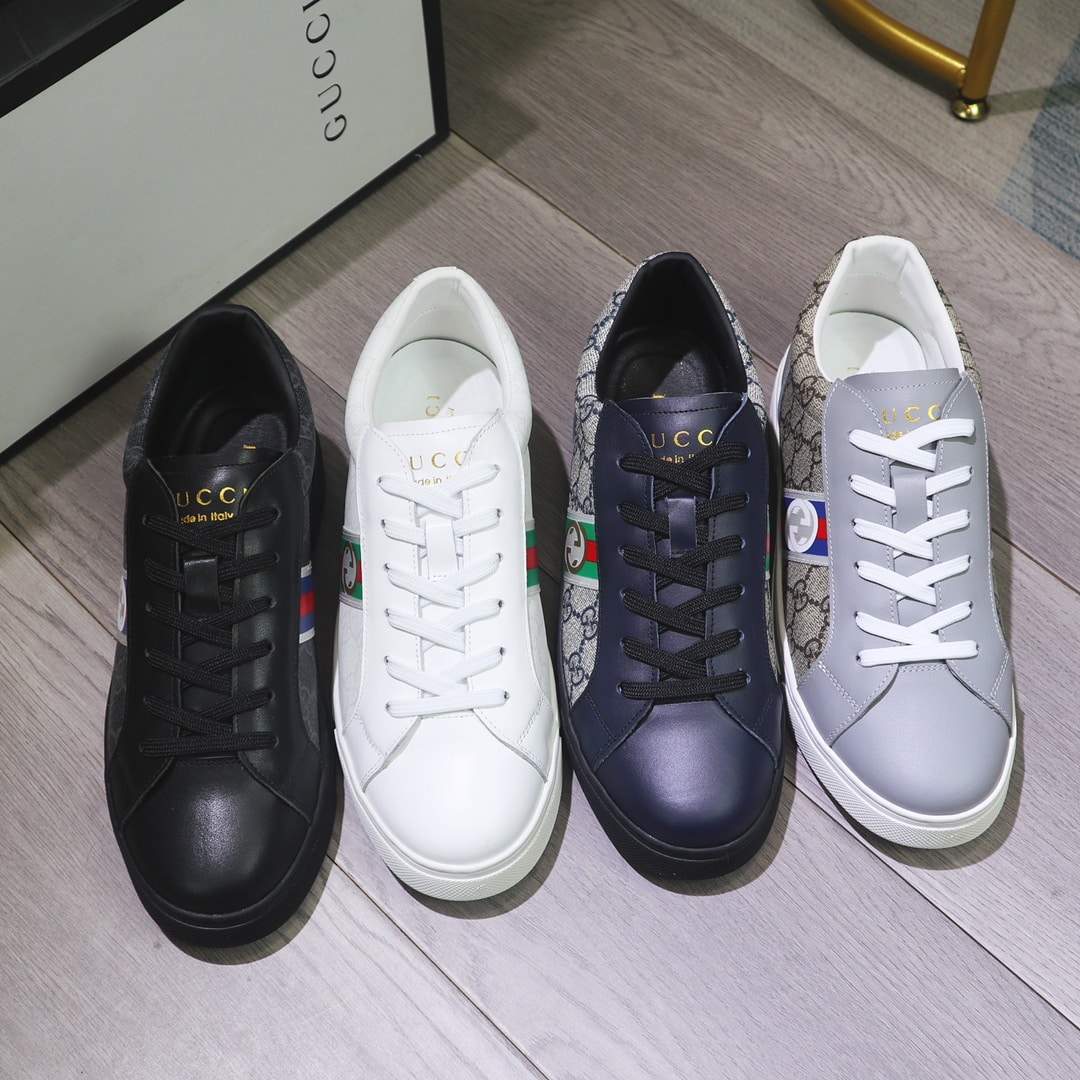 Gucci Gg Supreme Navy Blue Sneaker Gg With Web