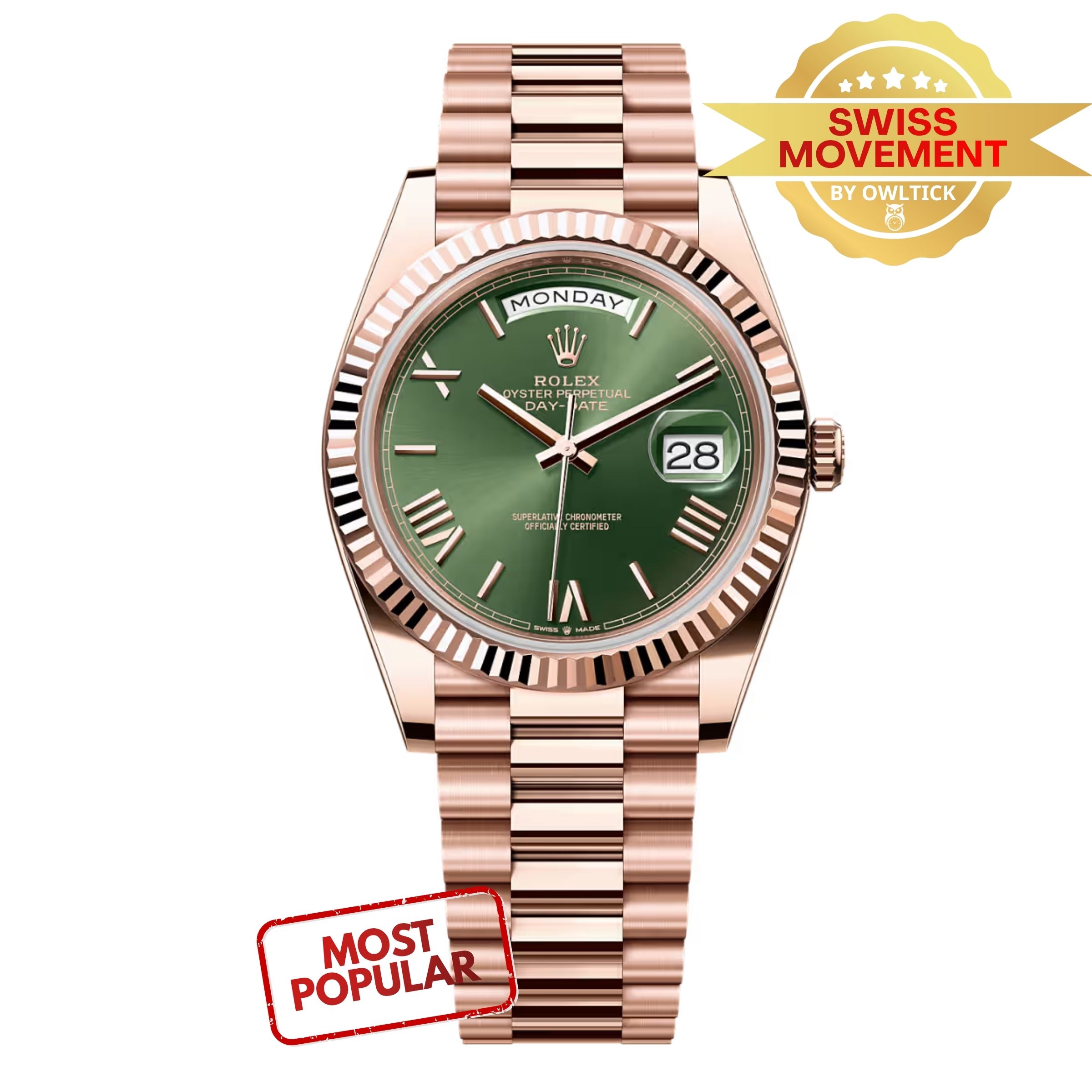 [Superclone] Rolex Day-Date 40mm Olive Green Dial President 228235