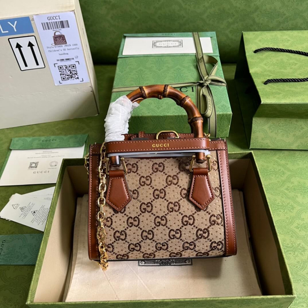 Gucci Diana Crystals Mini Tote Bag