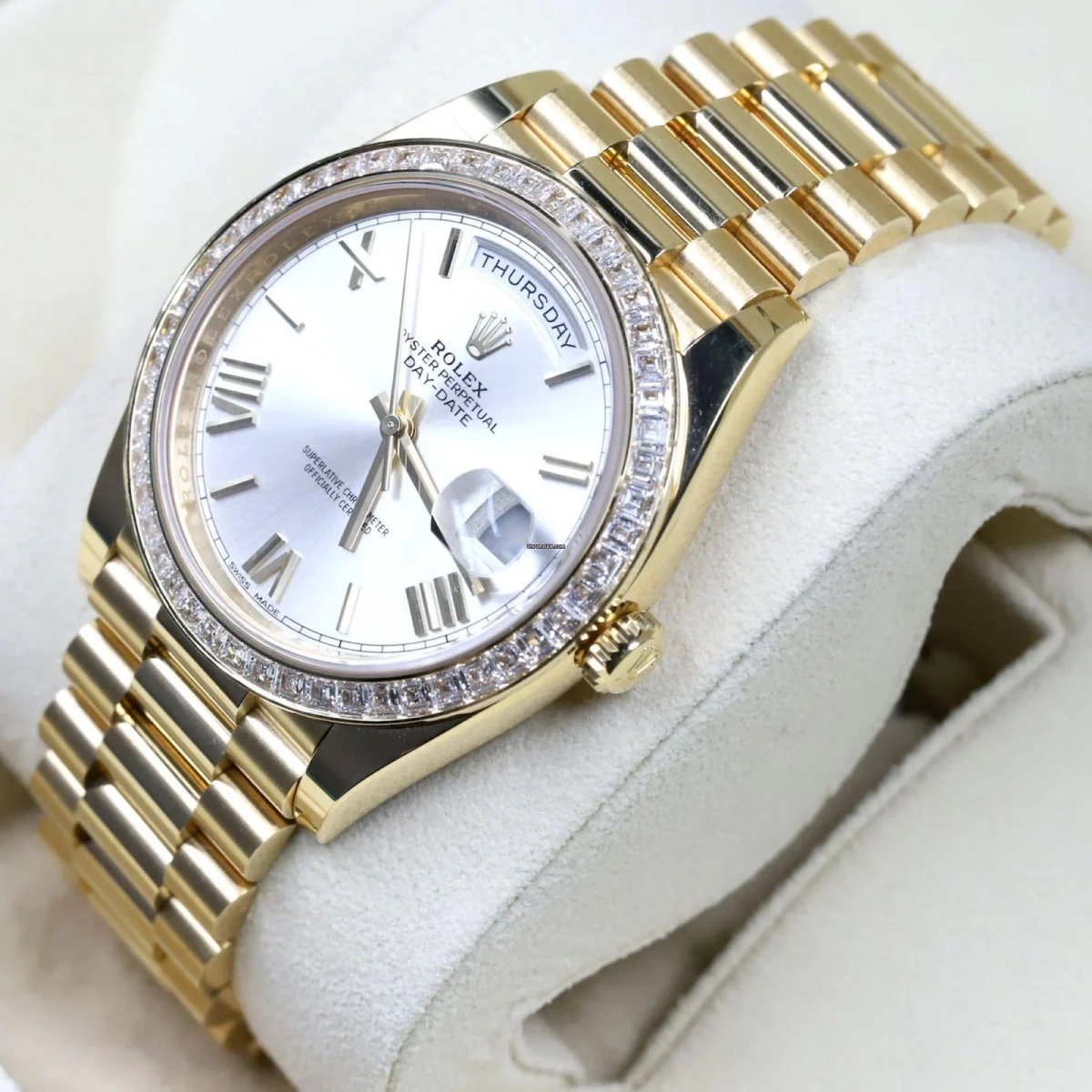 【Super Clone】RLX Day-Date 40mm 228398TBR-0006 Silver Dial President Watch