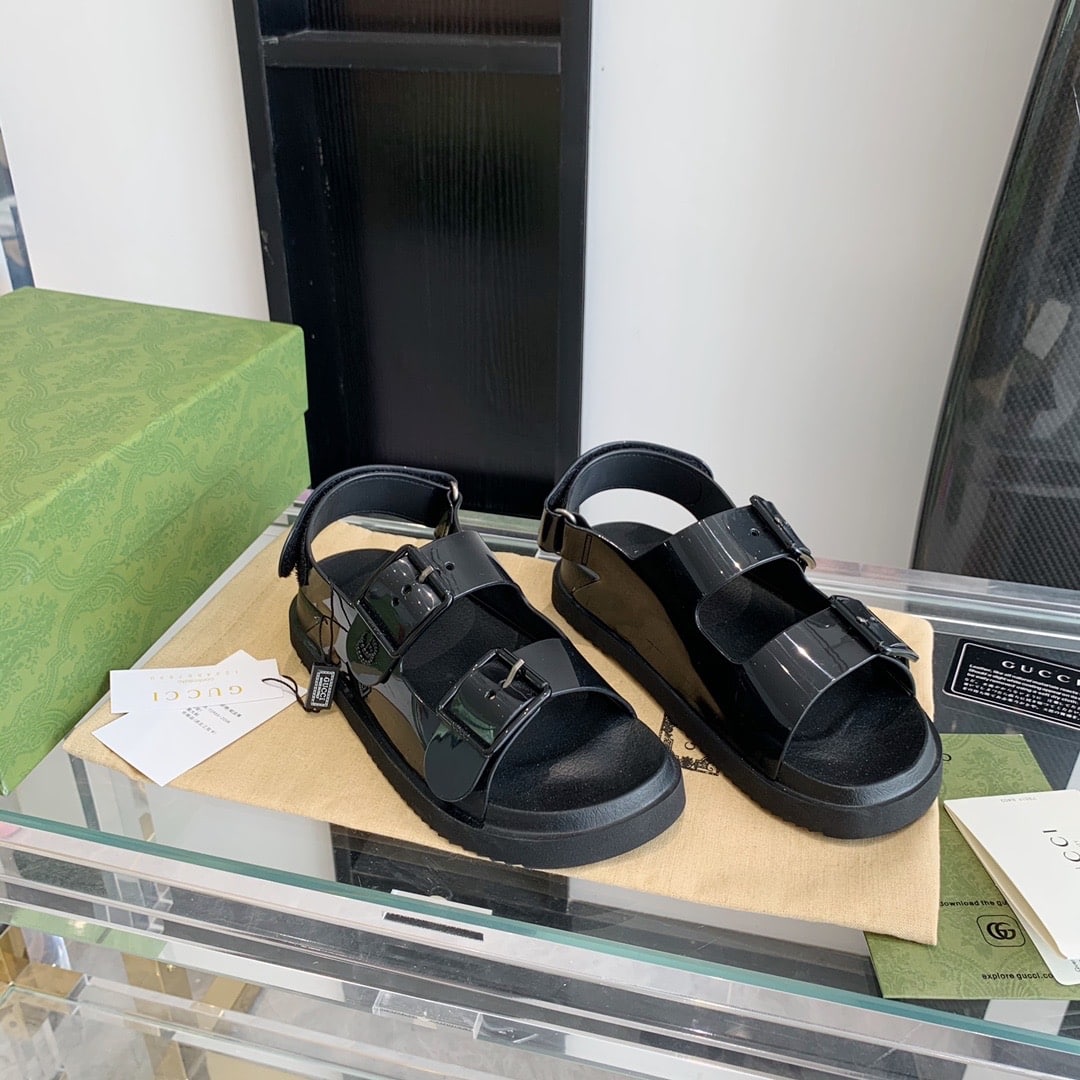 Gucci Women?S Sandal With Mini Double G ?Black 660243 J8700 1000