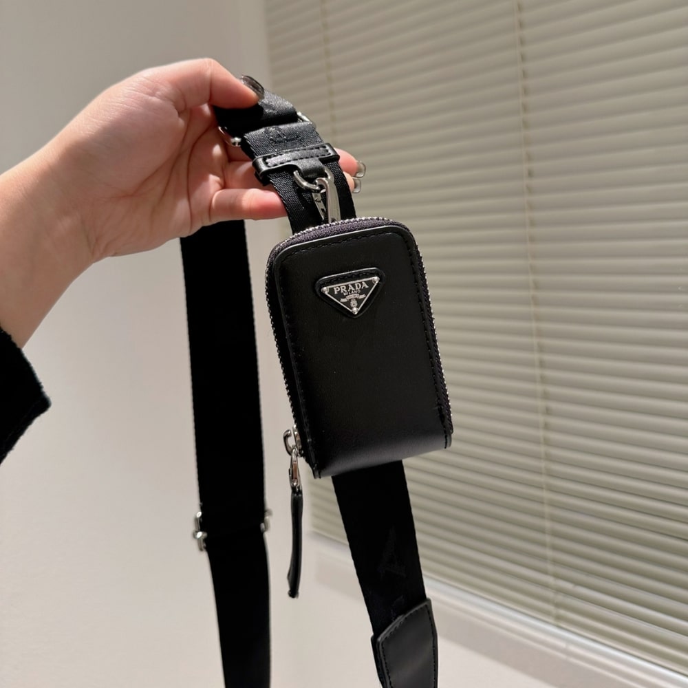 Prada Triangle Leather Mini Bag Black 27Cm 1Bh190 2Bya F0002 V Bro