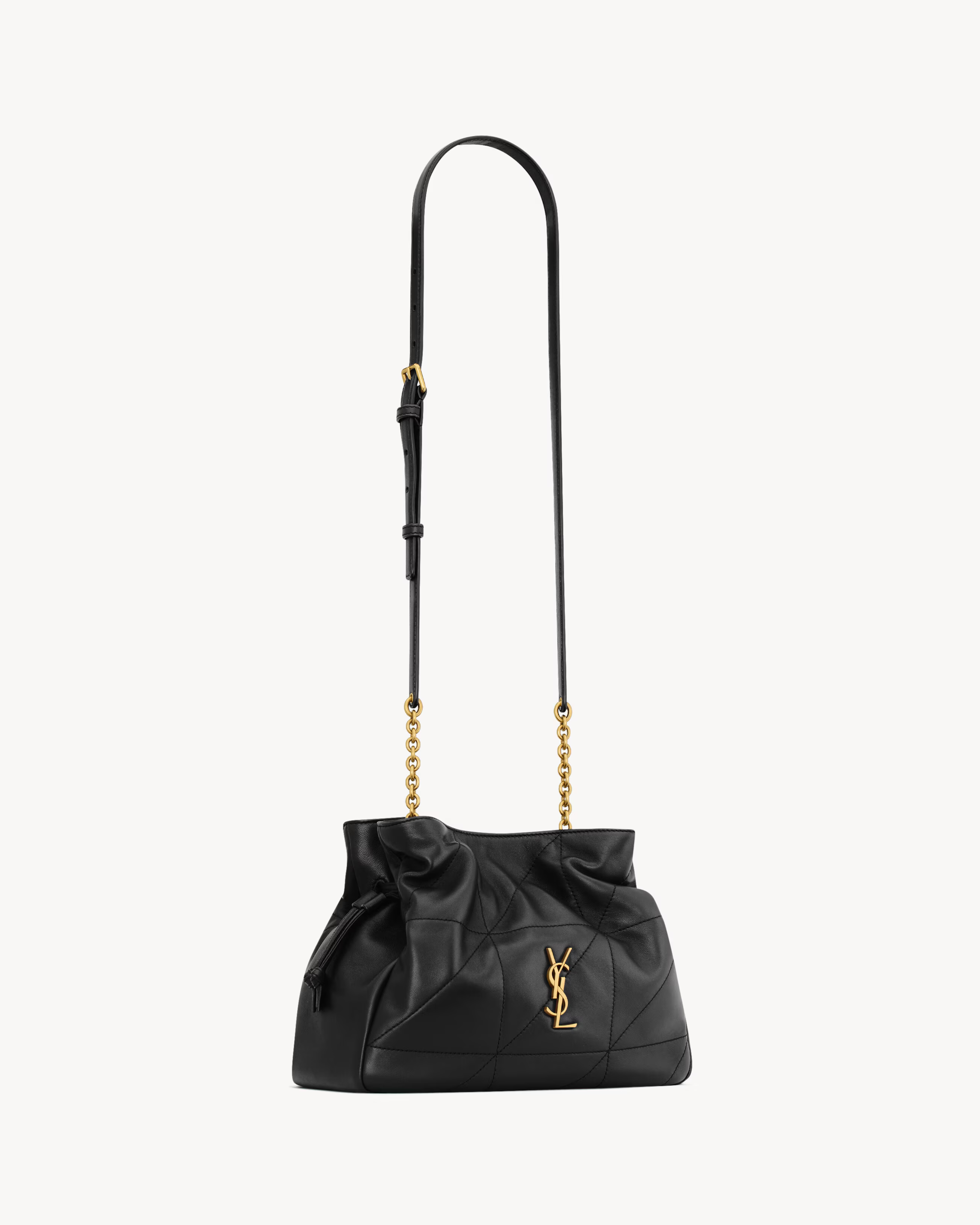 Saint Laurent Jamie Black Drawstring Shoulder Bag 26cm/10.2in