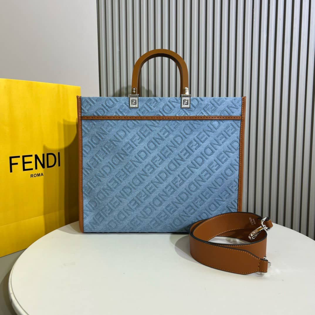 Fendi Sunshine Medium Denim Light Blue 35Cm