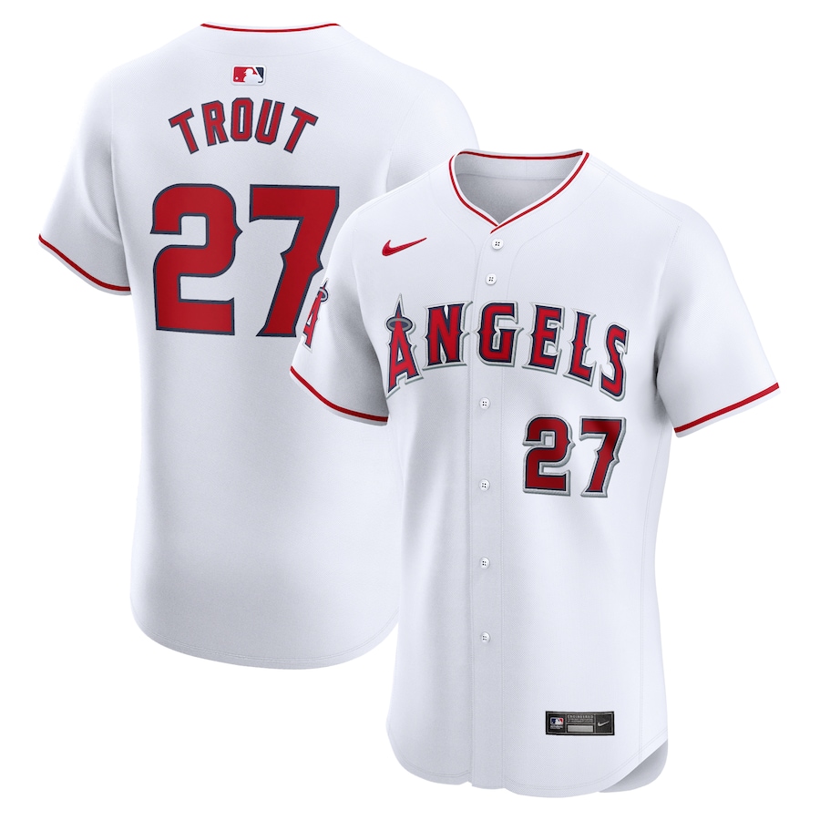 Mike Trout Los Angeles Angels Home Elite Player Jersey White