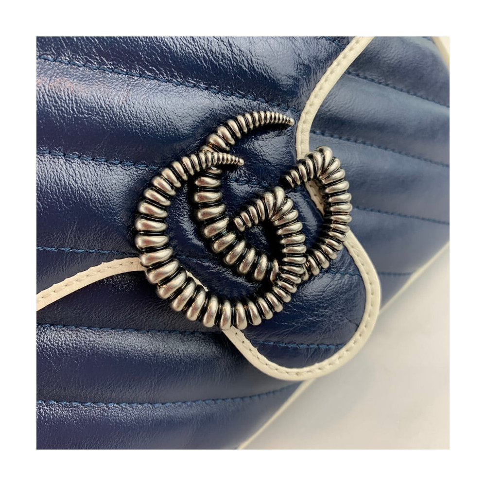 Gucci GG Marmont Mini Top Handle Bag Blue