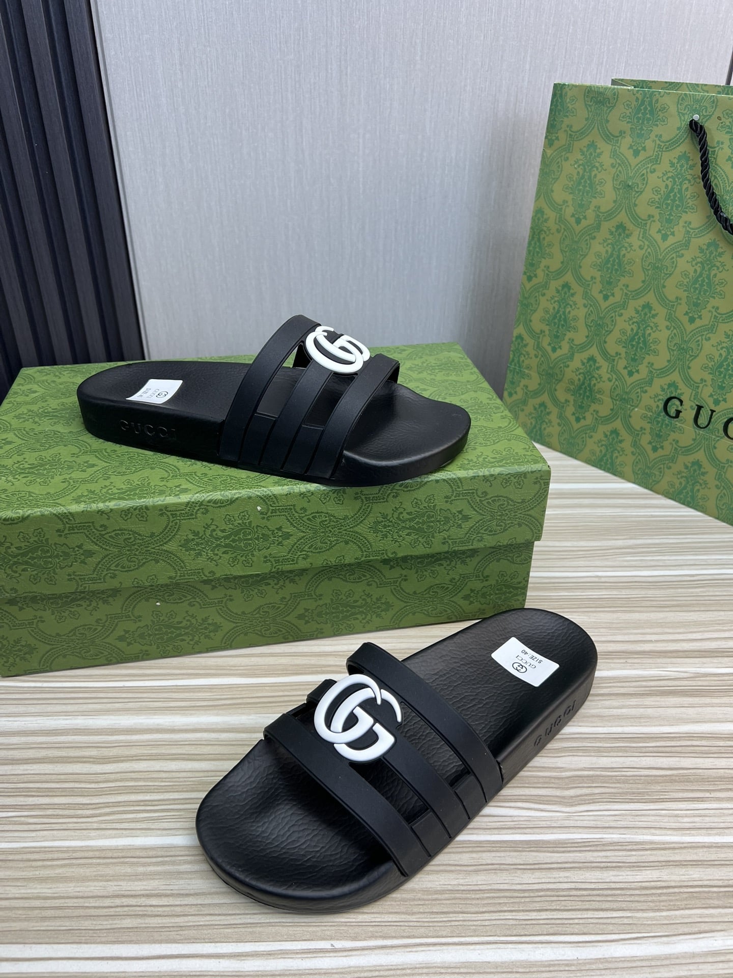 Gucci Slippers Sandals Mules Summer With Gg Logo White