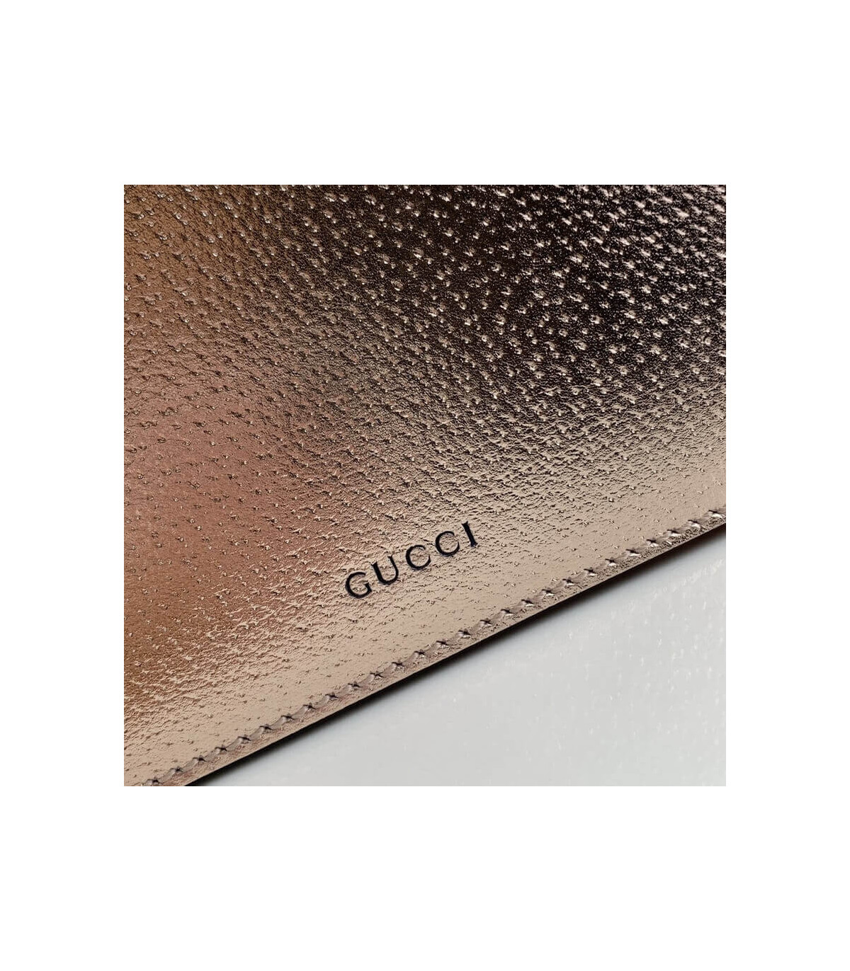 Gucci Dionysus Small Shoulder Bag in Rose Gold Lame Leather